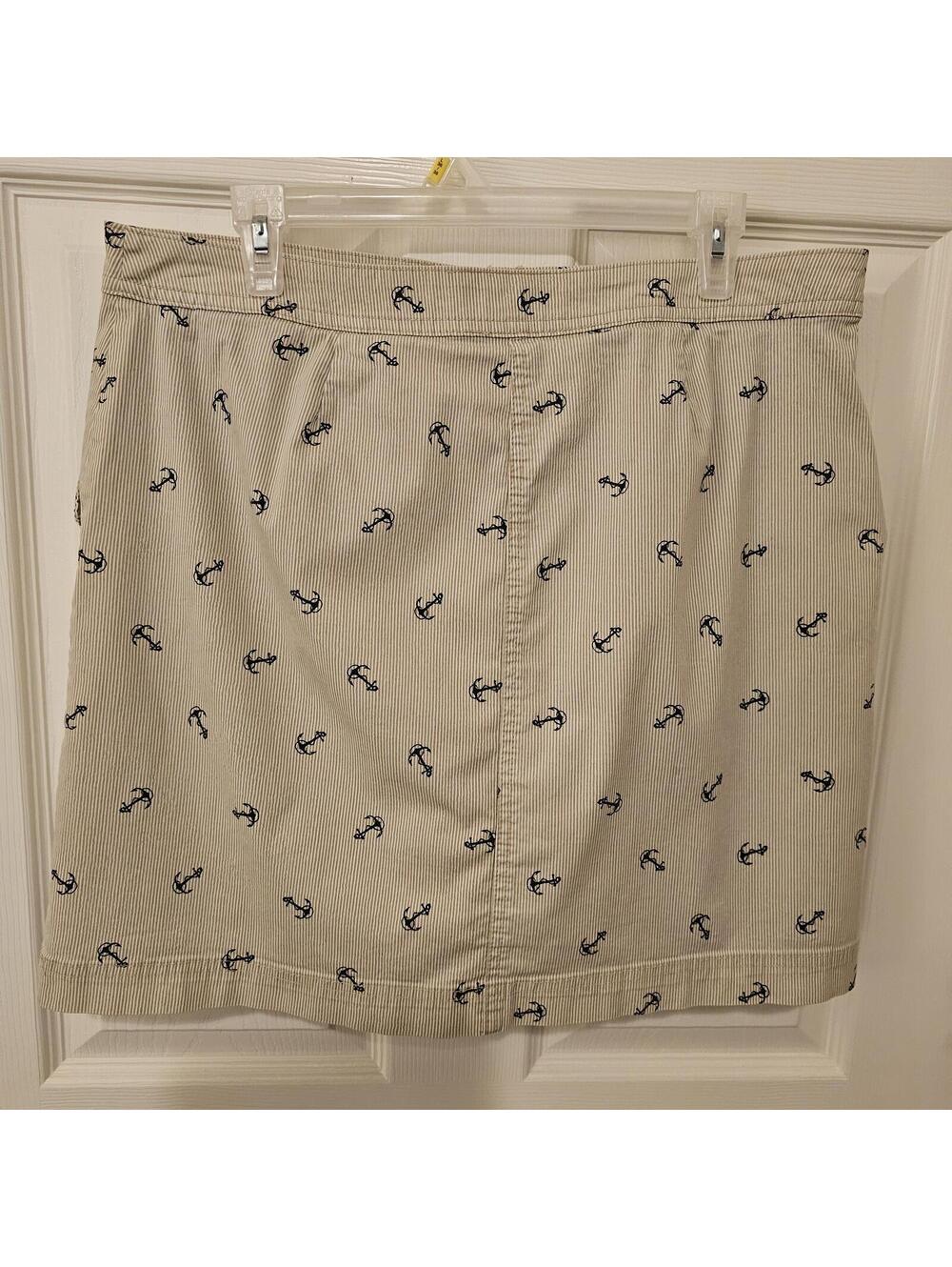 Karen Scott Misses Skort Nautical Anchor Beach Summer Seaside Chic Size 12 - Picture 5 of 8